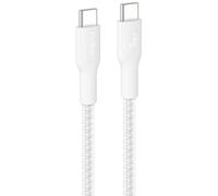 Belkin Eco Cable Trenzado C a C de 3 m y 240 W, Cable Tipo C Carga Rápida, suave y flexible para iPhone 16, Galaxy S25, Pixel 9, MacBook y IPad Pro - Blanco