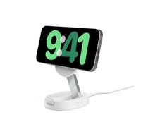 Belkin BoostCharge Pro Cargador Inalámbrico Qi2 compatible con MagSafe, Soporte de Carga Magnético rápido convertible de 15W, para Apple iPhone 17, Air, Pixelsnap, AirPods - Blanco