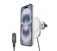 Belkin BoostCharge Pro Cargador Magnético Inalámbrico para Coche con Qi2 de 15W, Cargador Compatible con MagSafe para iPhone Series 16, 15 y más, Adaptador de Corriente de 20W y Cable USB-C incluidos