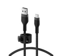 Belkin BoostCharge Pro Flex - Cable trenzado USB-C a USB-A (1 m/3.3 pies) Cable de carga rápida certificado USB-IF para iPhone 17, iPhone 17 Pro, iPad, Galaxy S25, Note, Pixel, Nintendo Switch 2 y más