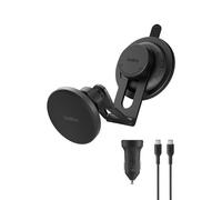 Belkin BoostCharge Qi2 Cargador Inalámbrico Coche, Soporte Magnético de Móvil para Rejilla de Ventilación con Cable USB-C, Compatible con MagSafe, Carga Rápida para iPhone, Galaxy, Pixelsnap, Negro