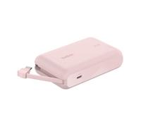 Belkin BoostCharge batería Externa de 10 000 mAh, Power Bank portátil con Cable Integrado PD (20 W), Carga rápida por USB-C Power Delivery 10K, Cargador móvil, Rosa