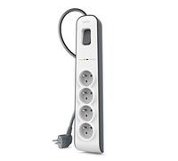 Belkin BSV400ca2M - Regleta de protección contra sobretensiones (4 Tomas, 525J, Cable de 2 m) Color Blanco y Gris