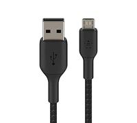 Belkin - Cable micro-USB para altavoces portátiles, baterías externas, eReaders y otros (cable trenzado USB-A a micro-USB, 1 m) Negro