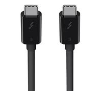 Belkin Cable Thunderbolt 3 de 100 W, cable de USB-C a USB-C, 0.5 m de largo, Negro, 0.8M