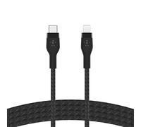 Belkin Cable Trenzado USB-C a Lightning de 2 m BoostCharge Pro Flex, Certificación MFi, Carga Rápida PD de 20 W para iPhone 14/14 Plus, 13, 12, Pro, Max, Mini, SE, iPad y Otros, Negro