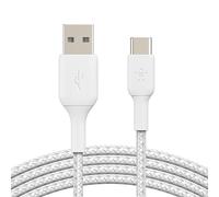 Belkin Cable USB-A a USB-C 3m reforzado y trenzado Boost Charge Sync, Blanco