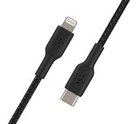 Belkin Cable USB-C a Lightning Trenzado (Cable de Carga Rápida para iPhone 14 y Modelos Anteriores, Cable USB-C Boost Charge para iPhone con Certificación MFi), 1 m, Negro