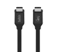 Belkin cable USB4 USB-C a USB-C con certificación USB-IF y Power Delivery de hasta 100 W, 40 Gbps de transferencia de datos y retrocompatibilidad con Thunderbolt 3, USB 3.2 y otros, 0,8m