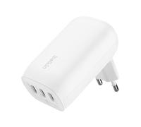 Belkin Cargador de Pared con 3 Puertos USB-C y PPS a 67 W BoostcCharge Pro, Carga rápida USB-C PD 3.1 para la Serie iPhone 16, 15, MacBook Pro, AirPods, Galaxy y Otros con Power Delivery, Blanco
