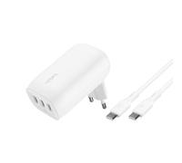 Belkin Cargador de Pared con 3 Puertos USB-C y PPS de 67 W BoostcCharge, Cargador rápido USB-C PD 3.1 para la Serie iPhone 16, 15, MacBook Pro, AirPods, Galaxy y Otros, Cable USB-C a USB-C Incluido