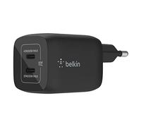 Belkin Cargador de Pared Doble USB tipo C de 65 W, Carga Rápida 3.0 con Tecnología GaN, cargador USB para iPhone 16, 15, 14, 13, iPad Pro, Air, MacBook, Samsung Galaxy S24, S23, Google Pixel, Negro