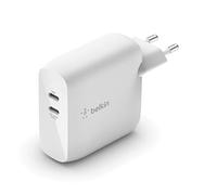 Belkin Cargador de Pared USB-PD GaN Doble de 68 W Boost Charge (Cargador Rápido USB-C para iPhone 13, 13 Pro Max, 13 Mini, iPad Pro, Pixel, Galaxy, MacBook Pro y Modelos Anteriores)