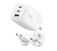 Belkin, Cargador de red GaN 5A 100W con 2 USB-C y USB-A Compatible PD 3.0 y PPS