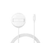 Belkin Cargador Inalámbrico Compatible con MagSafe, Base de Carga magnética con Soporte Vertical 15 W, certificación Qi2, iPhone 16, Samsung Galaxy S25 y AirPods (sin Fuente de alimentación), Blanco