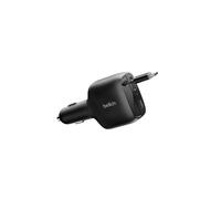 Belkin Cargador para coche Belkin de 75 W con cable retráctil Cargador para coche USB-C de 75 W con cable retráctil integrado, puerto USB-C adicional y carga