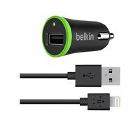 Belkin cargador para coche de 2,4 A con cable Lightning, para iPhone 12, 12 Pro, 12 Pro Max, 12 mini, 11, 11 Pro/Pro Max, XS/XS Max, XR, X, 8/8 Plus, iPad y iPod Touch, certificación MFi, negro