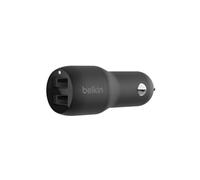 Belkin Cargador para Coche Doble USB de 24 W Boost Charge (para iPhone 14/14 Plus, 14 Pro, 14 Pro Max, 13, 12 y Modelos Anteriores, Cargador para Coche para Teléfonos Android)