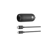Belkin Cargador Rápido para Coche USB-C de 20 W con Cable USB-C a Lightning de 1,2 m (Cargador Rápido para iPhone, Teléfonos de Samsung, Google Pixel y Otros muchos), Negro