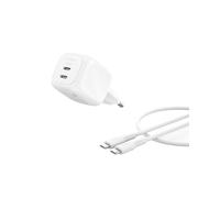 Belkin Cargador USB C con 2 Puertos de 50 W, Enchufe USB Doble GAN, Cargador Tipo C, Cable USBC 1 m, Carga Rápida, MacBook, iPhone 17, iPad Pro, Chromebook, Samsung Galaxy S25 Ultra y Otros - Blanco