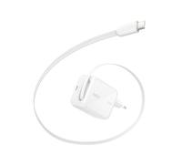 Belkin Cargador USB C con Cable USB C Retráctil y Puerto USB-C, Cargador Tipo C GAN, Carga Rápida para iPhone 17 y 16 Series, Galaxy S26 Series, AirPods, Tabletas, MacBook, Chromebook
