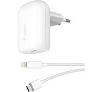 Belkin Cargador USB-C de 30W con Cable USB-C a Lightning, PPS, Carga rápida PD 3.0 con certificación USB-IF para iPhone 17, iPhone Air, iPhone 16, iPhone 15, iPhone 14, iPhone 13, iPhone 12