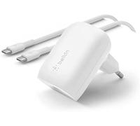 Belkin Cargador USB C de 30W con Cable USB-C a USB-C, PPS, Carga rápida PD 3.0 con certificación USB-IF para iPhone 17, iPhone Air, iPhone 16, Samsung Galaxy, Z Fold, Pixel, iPad, Note, AirPods
