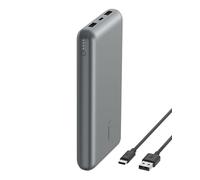 Belkin Cargador USB-C portátil de 20000mAH, batería Externa 20K con Puerto USB-C de Salida/Entrada, Power Bank con 2 Puertos USB-A y Cable USB-C a USB-A para iPhone, Galaxy, iPad - Gris Espacial