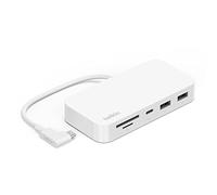 Belkin concentrador USBTipo C 6 en 1, estación o hub con Montaje Trasero para iMac de 24 Pulgadas con Lector de SD y microSD, Gigabit Ethernet, 2 Puertos USB-A y 1 Puerto USB-C, Blanco, INC011btWH