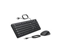Belkin Connect - Combo de Teclado y Mouse con Cable, Juego de Teclado USB A con Mouse con Cable, diseño ergonómico, hogar, Oficina, Escritorio, Compatible con Laptop, PC, Ventanas