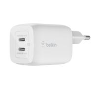 Belkin Doble USB-C GaN 65W PD y cargador de red rápido compacto PPS, Blanco
