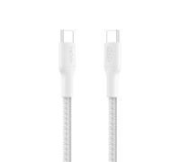 Belkin Eco Cable Trenzado C a C de 1m y 240 W, Cable Tipo C Carga Rápida, suave y flexible para iPhone 16, Galaxy S25, Pixel 9, MacBook, IPad Pro - Blanco