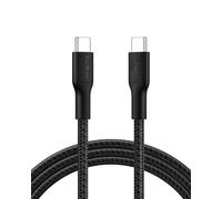 Belkin Eco Cable Trenzado C a C de 2 m y 240 W, Carga Rápida, suave y flexible para iPhone 16, Galaxy S25, Pixel 9, MacBook, IPad Pro - Negro