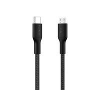 Belkin Eco Cable USB-C a Micro-USB de 1 m, Cable Trenzado de Carga Rápida con Certificación USB-IF para cámaras, altavoces y otros - Negro