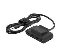Belkin extensor de corriente de 4 puertos USB con cable de 2 m, 2 puertos USB-C y 2 USB-A, 30 W de salida, carga rápida para iPhone 14 y Samsung Galaxy S23, diseño sustentable y clip extraíble