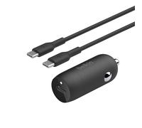 Belkin cargador rápido para coche de 30 W BoostCharge con puerto USB-C Power Delivery, cargador movil coche, incluye cable USB-C a USB-C, para iPhone 15, Samsung Galaxy serie S24, Pixel, iPad y otros