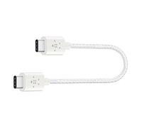 Belkin F2CU041bt06INWH - Cable Premium de USB-C a USB-C de Carga y sincronización (para Smartphones y tabletas, 15 cm, Compatible con Samsung Galaxy S9/S9+ y iPad Pro) Blanco metálico