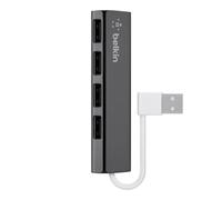 Belkin F4U042bt - Hub de Viaje Ultrafino con 4 Puertos USB 2.0, Negro