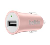 Belkin F8M730btC00 - Cargador Premium para el coche USB (12 W, 2.4 A, carga inteligente, compatible con iPhone 8/8+/X) oro rosa metálico