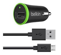 Belkin F8M887bt04-BLK - Cargador para Coche con Cable Micro-USB, 2.4 A, 1.2 m, Color Negro