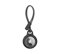 Belkin Funda AirTag con Correa, Llavero AirTag Resistente a los Arañazos, Banda para Aro de Llavero, Frontal Abierto y Bordes Elevados, Cubierta, Localizador de Llaves, Mascotas y Maletas, Negro