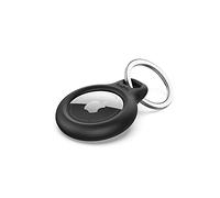 Belkin funda para AirTag con llavero protector Secure Holder, cubierta protectora, protector para Air Tag con borde elevado antiarañazos , negro, Normal