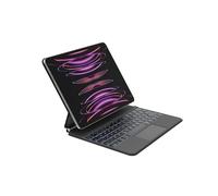 Belkin Funda para teclado Pro iPad con soporte magnético, teclado Bluetooth retroiluminado, controles multigestos, almacenamiento de lápiz Apple, funda de piel, QWERTY, teclas multimedia para iPad Air