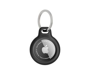 Belkin Funda Protectora para AirTag con Llavero, Soporte para AirTag Negro | Carcasa de AirTag de 1.ª y 2.ª Generación, Resistente, Antiarañazos, Frontal Visible, Bordes Realzados y Cierre Mediante Giro