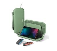 Belkin Gaming Bolsa de Viaje Bolsillo para AirTag Nintendo Switch 2 Verde | Funda de Transporte Compacta y Ligera, Carcasa Rígida e Interior Acolchado, Bolsillo para Tarjetas de Juegos, para Viajar