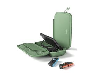 Belkin Gaming Funda con Batería Externa 10000 mAh Nintendo Switch 2 - Verde | Power Bank Inalámbrico de 10000 mAh, Pantalla LCD, Carga Rápida 20W, Compartimentos para AirTag y 10 tarjetas de juegos