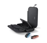 Belkin Gaming Funda para Nintendo Switch 2 con Batería Externa extraíble de 10000mAh, Pantalla LCD, Carga rápida 20 W para Nintendo Switch 2, Compartimentos para AirTag y Juegos físicos - Gris Carbón
