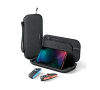 Belkin Gaming Funda para Nintendo Switch 2, Estuche Rígido Ligero con Interior Suave, Compartimento para AirTag, Ranuras para 12 Juegos - Gris Carbón