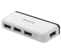 BELKIN Hub USB 2.0 de 4 Puertos para Viajes, Blanco