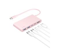 Belkin Hub USB C de 100 W, concentrador de 5 Puertos con Pantalla HDMI 4K a | Entrega de energía de 100 W, transferencia de datos rápida, adaptador multipuerto USB C, iPad Pro, Chromebook, iPhone 18 Pro